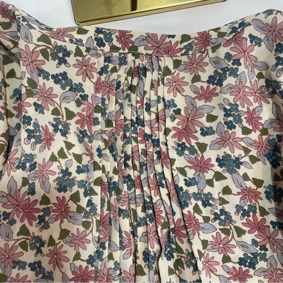 NYDJ Sheer Neutral Pintuck Harlow Blouse With 3/4 Sleeves, Small - Picture 5 of 5